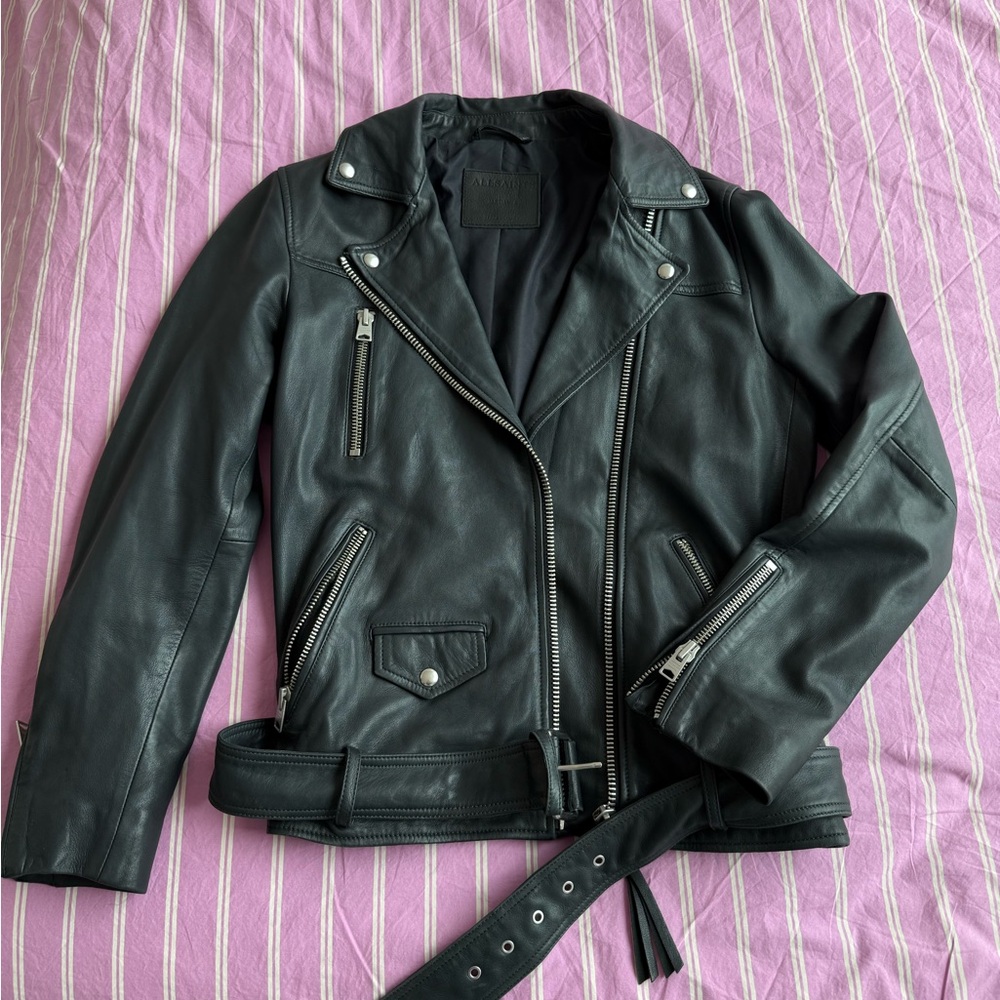 All Saints Eline Oversized Leather Biker Jacket
